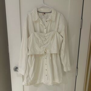 Anthro Corset Shirt Dress